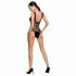 Passion BS086 - doorzichtige gestreepte body (zwart) - S-L