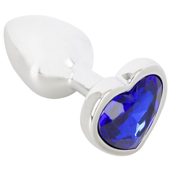 Magic Shiver - metalen anale plug met steen (blauw)