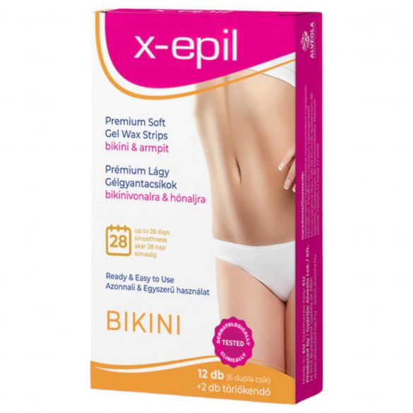 X-Epil - gebruiksklare premium gelwaxstrips 12 stuks - bikini/oksels