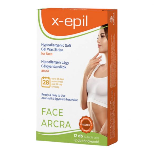 X-Epil - kant-en-klare hypoallergene gel-wax strips - gezicht (12 stuks)