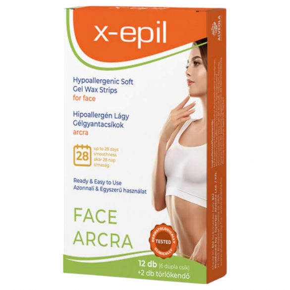 X-Epil - kant-en-klare hypoallergene gel-wax strips - gezicht (12 stuks)