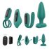 Sex HD - oplaadbare, draadloze, 4-delige vibrator set (turkoois)