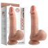 Duale dichtheid - realistische dildo met zuignap en ballen - 18 cm (natuurlijk)