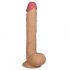 Lovetoy King-Sized - zuignap, realistisch met balzak dildo - 25cm (natuur)