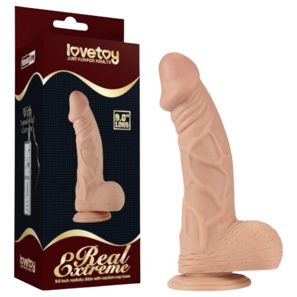 Lovetoy Real Extreme - Dildo réaliste avec ventouse et testicules - 23 cm (naturel)