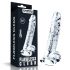 Lovetoy Flawless Clear - zuignap dildo met ballen - 19cm (doorzichtig)