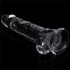 Lovetoy Flawless Clear - zuignap dildo met ballen - 19cm (doorzichtig)