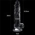 Lovetoy Flawless Clear - zuignap dildo met ballen - 19cm (doorzichtig)