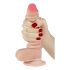 Lovetoy Sliding-Skin - tweelaagse voetzuigende dildo - 18cm (natuurlijk)