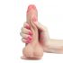 Lovetoy Sliding-Skin - tweelaagse voetzuigende dildo - 18cm (natuurlijk)