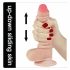 Lovetoy Sliding-Skin - tweelaagse voetzuigende dildo - 18cm (natuurlijk)