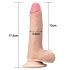 Lovetoy Sliding-Skin - tweelaagse voetzuigende dildo - 18cm (natuurlijk)