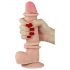 Lovetoy Sliding-Skin - tweelaagse zuignapdildo - 21cm (natuurlijk)