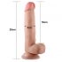 Lovetoy Sliding-Skin - tweelaagse zuignapdildo - 21cm (natuurlijk)