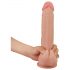 Lovetoy Sliding-Skin - dubbele laag zuignap dildo - 23 cm (natuurlijk)