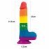 Lovetoy Prider - realistische dildo met ballen - 20cm (regenboog)