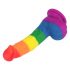 Lovetoy Prider - realistische vloeibare siliconen dildo - 19cm (regenboog)