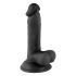 Mijnheer Onbeleefd - realistische dildo met zuignap en testikels - 17cm (zwart)