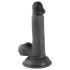 Mijnheer Onbeleefd - realistische dildo met zuignap en testikels - 17cm (zwart)