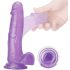 Tracy's Dog Jelly 8 - vastzuigende dildo met testikels (paars)