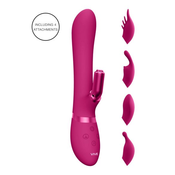 Vive Chou - Oplaadbare, verwisselbare kop clitorisstimulator (roze)