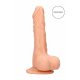 RealRock Dong 7 - levensechte dildo met ballen (17cm) - huidskleur