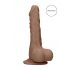 RealRock Dong 8 - realistische dildo met ballen (20cm) - donker natuur