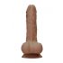 RealRock Dong 8 - realistische dildo met ballen (20cm) - donker natuur