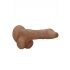 RealRock Dong 8 - realistische dildo met ballen (20cm) - donker natuur