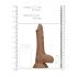 RealRock Dong 8 - realistische dildo met ballen (20cm) - donker natuur