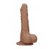 RealRock Dong 8 - realistische dildo met ballen (20cm) - donker natuur