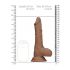 RealRock Dong 9 - levensechte dildo met ballen (23cm) - donker natuur