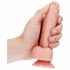 RealRock - zuignap, realistische dildo met ballen - 15,5cm (huidkleurig)