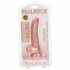 RealRock - zuignap, realistische dildo met ballen - 15,5cm (huidkleurig)