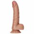 RealRock - zuignap-dildo met ballen - 15,5 cm (donker natuur)