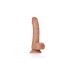 RealRock - zuignap-dildo met ballen - 15,5 cm (donker natuur)