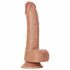 RealRock - zuignap-dildo met ballen - 15,5 cm (donker natuur)