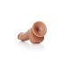 RealRock - zuignap-dildo met ballen - 15,5 cm (donker natuur)