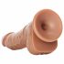 RealRock - zuignap-dildo met ballen - 15,5 cm (donker natuur)