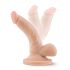 Dr. Skin 4 - zuignap, echte dildo met testikels - natuur (12cm)