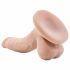 Dr. Skin 4 - zuignap, echte dildo met testikels - natuur (12cm)