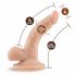 Dr. Skin 4 - zuignap, echte dildo met testikels - natuur (12cm)