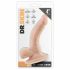 Dr. Skin 4 - zuignap, echte dildo met testikels - natuur (12cm)