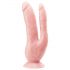 Dr. Skin 8 - zuignap basis dubbele dildo (natuurlijk)