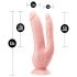 Dr. Skin 8 - zuignap basis dubbele dildo (natuurlijk)