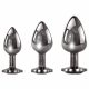 Evolved Zwarte Juweel - metalen anale dildo set (zwart-zilver)