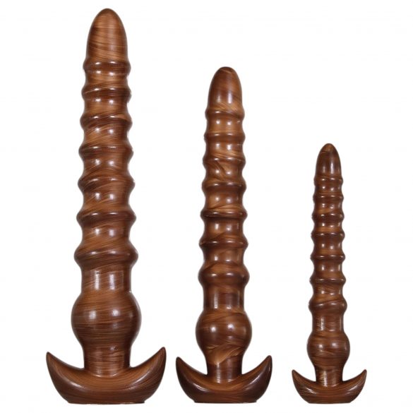 Evolved Gedraaide Liefde - anale dildo set (bruin)