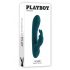 Playboy Konijn - oplaadbare, waterdichte vibrator met clitorisstimulator (turkoois)