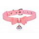 Master Series Gouden Kitty - strik halsband met bel (roze)