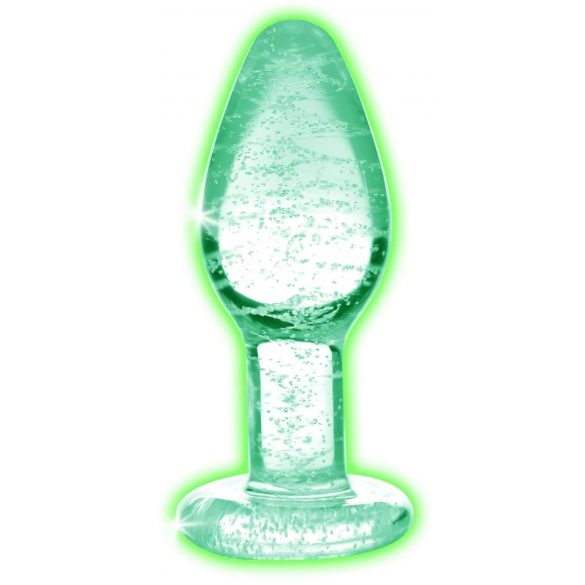 Booty Sparks Glow in the Dark S - doorzichtige glazen anale dildo